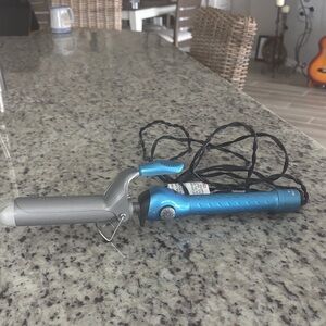 Blue Curling Iron Hair Accessory